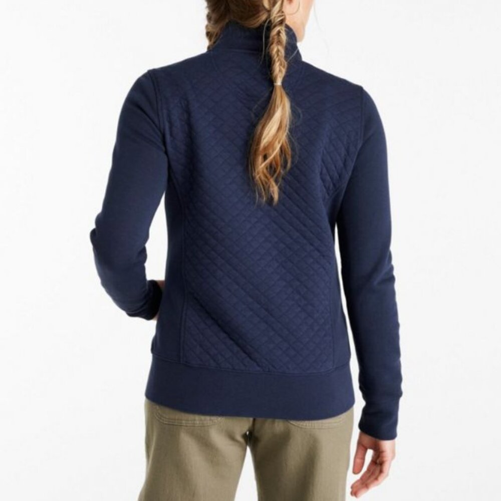 LL Bean Women's Quilted Full Zip Mock Neck Sweatshirt ID 508104 - S